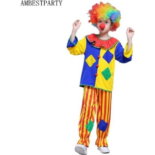 Halloween Clothing Kids Children Circus Clown Costume Fancy Fantasia Infantil Cosplay Party Dress Masquerade Clothes AMBESTPARTY