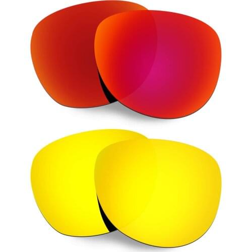 HKUCO Polarized Replacement Lenses For Stringer Sunglasses Red/Gold 2 Pairs