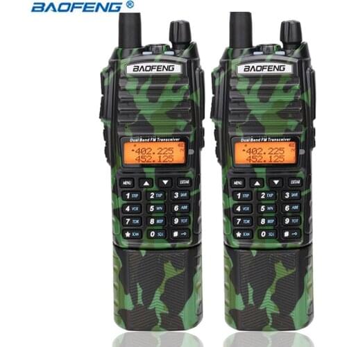 2Pcs Baofeng UV-82 Plus 8W/4W/1W High Power 3800mAh Li-ion Battery 136-174/400-520mhz Dual Band U.S Amry Tactical Walkie Talkie