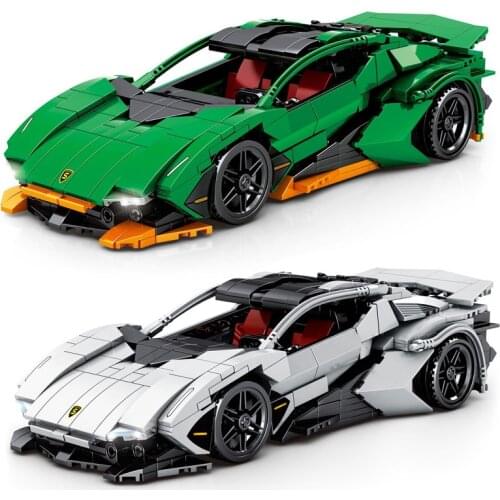Technical bricks germany bull logo super sport car Lambor Centenario building block model pull back vehicle toys collection
