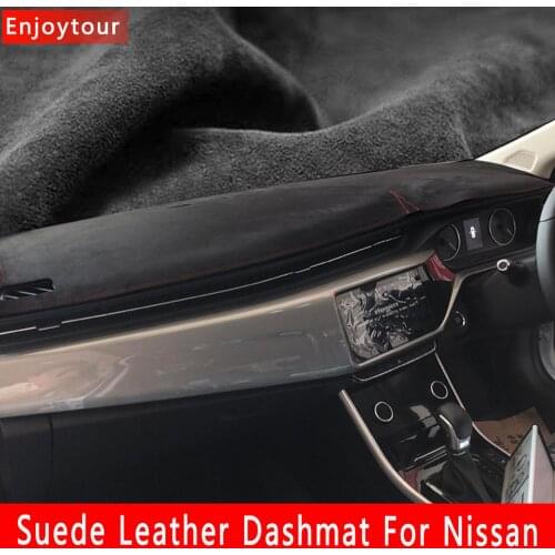 Suede Leather Dashmat Dashboard Cover Dash Mat carpet For Nissan Versa Pulsar C12 Tiida Sentra Altima Teana Almera Livina Sylphy