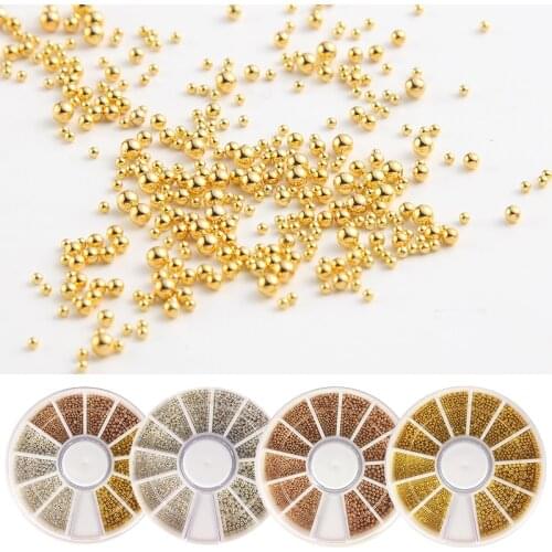 1 Wheel Nail Art Tiny Steel Caviar Beads 3D Design For Nail Strass DIY Nail Art Wheel Manicure Microbeads Nail Art Decoration P