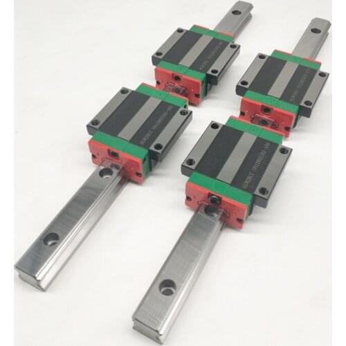 15mm Type 2pcs HGR15 Linear Guide Rail L300mm rail + 4pcs carriage Block HGW15CC blocks for cnc router