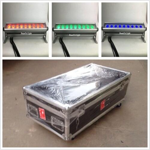 4lot+flightcase 58cm outdoor led wash wall light bar dmx rgb bar led 3in1 led wall washer 9x9w