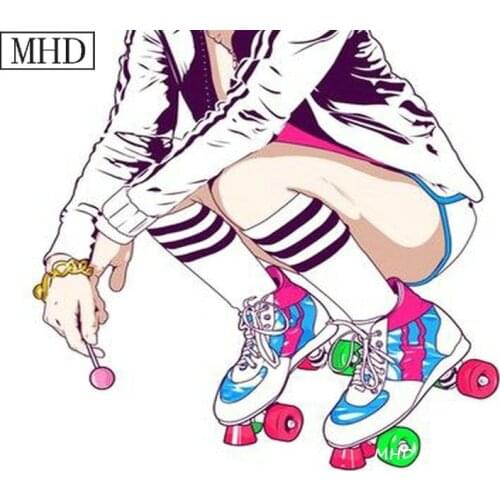 5D DIY Diamond Painting Cross Stitch Cartoon Ice Skates 3D Full Square Drill Diamond Embroidery Mosaic for Home Decor Art