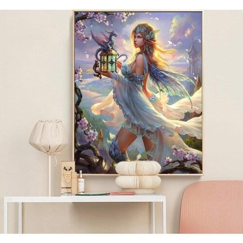 5D DIY Diamond Painting Fairy and Beast Rhinestone Three-dimensional Embroidery Cross Stitch Mosaic Decorative Painting