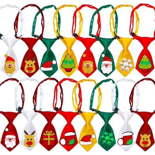 60PCS Xmas Puppy Dog Cat Neck Ties Adjustable Dog Ties for Christmas Dog Pet Grooming Accessories Pet Products