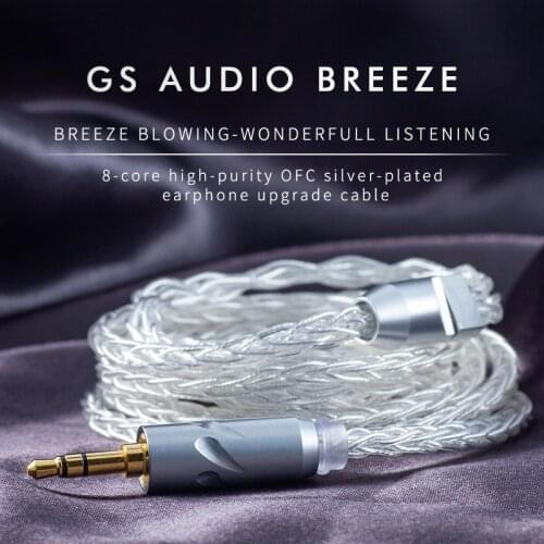 GS AUDIO 8 Core Cable for earphone 0.78 2Pin 3.5/2.5/4.4mm Balance Upgrade OFC Silver Plating Cables 1.2m Personality