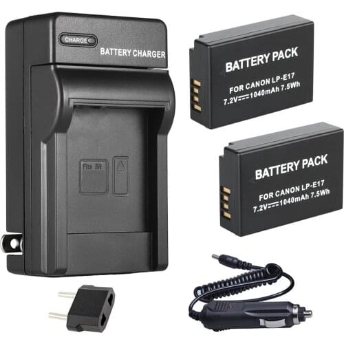 Battery (2 Pack) + Charger For Canon EOS77D, EOS200D, EOS250D, EOS750D, EOS760D, EOS800D, EOS8000D, EOS9000D Digital SLR Camera