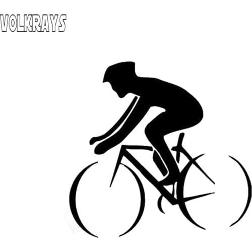 Volkrays Car Sticker Life Is Like Riding A Bicycle Accessories Reflective Waterproof Vinyl Decal Black/Silver,9cm*9cm