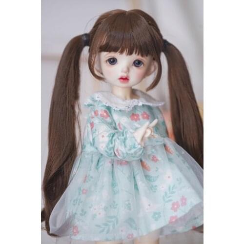 BJD doll wig suitable for 1-6 size super soft milk soft silk wig double ponytail long hair doll accessories