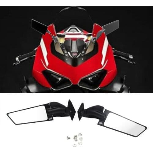 Motorcycle Side Mirrors Modified Wind Wing Adjustable Rotating Rearview Mirror 2PCS For Ducati Panigale V2 V4 2018-2020 2021