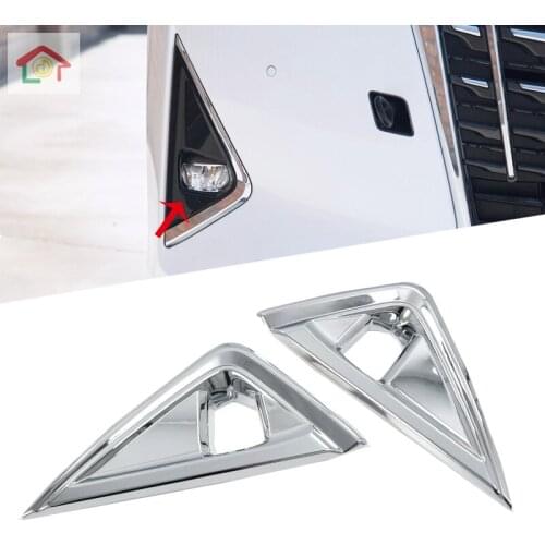 For Toyota Alphard Vellfire 2018 2019 Exterior ABS Chrome Front Fog Light Lamp Cover Trim Styling Frame Car Accessories