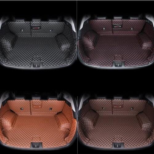 Leather car trunk mat for hyundai tucson 2016 2017 2018 2019 2020 suv cargo liner accessories interior boot