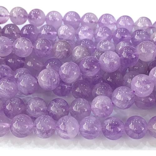 Wholesale Natural Grade Lavender Amethyst Round Loose Stone Beads 3-18mm Fit Jewelry DIY Necklaces or Bracelets 15" 02845