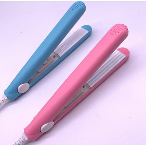 Blue/pink/purple Household Styling Tools Electric Hair Curler Corrugated Plate Roll Wet and Dry Hair Straightener Mini Hair Iron
