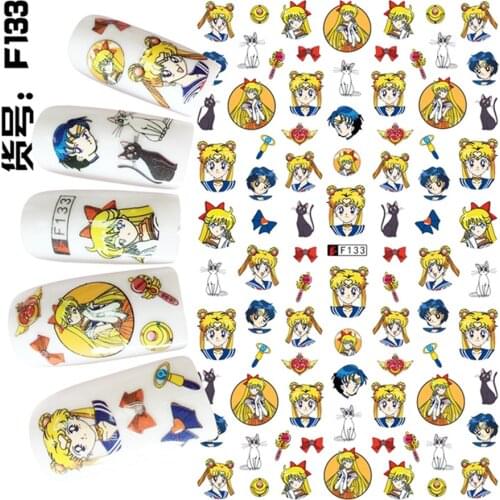 Newest F-133 3D design nail sticker decal stamping back gule DIY nail decoration tools