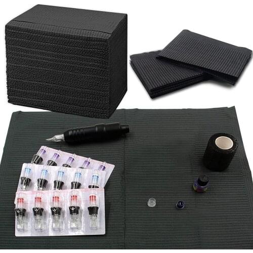 125/100/50/25pcs Disposable Tattoo Clean Pad Tattoo Table Covers Clean Pad Patient Dental Napkins Tattoo Accessories Tattoo Bibs