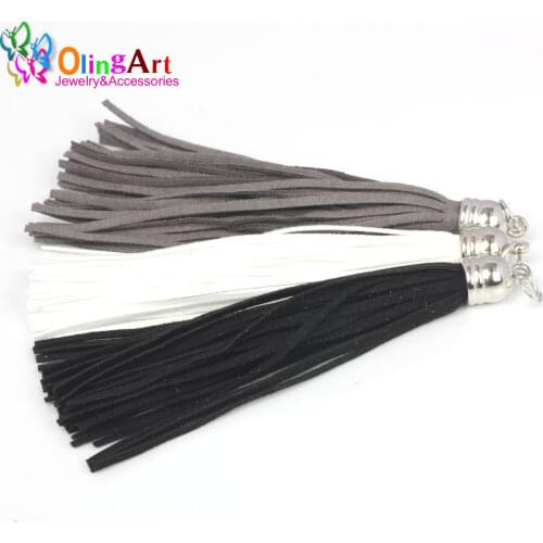 OlingArt 10CM 3PCS Suede Tassel For Keychain Cellphone Straps Jewelry making Charms,Gradient color series With DIY earrings 2019