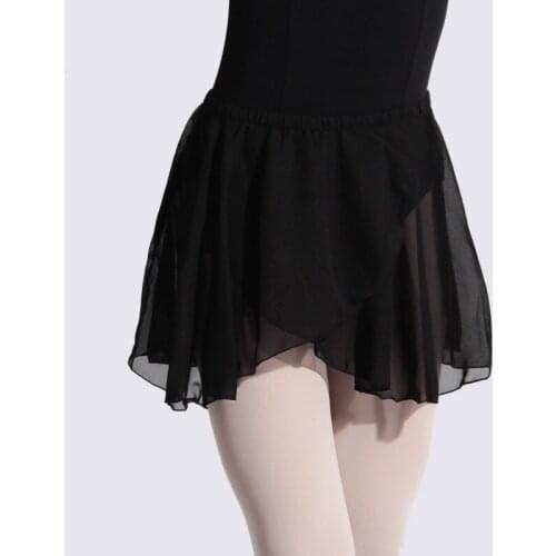 Wholesale One-Piece Ballet Dance Skirt Training Gymnastics Fancy Chiffon Skirts For Womens Black White Red