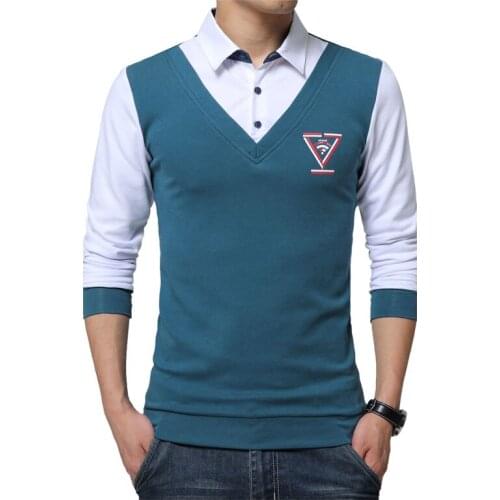 Autumn Mens Shirt Fashion Unique Design Shirt Collar Pathwork Long Sleeve Male Social Shirt Office Shirts Asian Size 5XL
