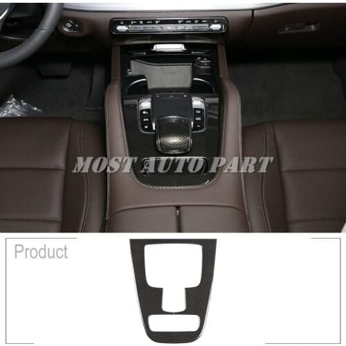 Carbon Fiber Look Interior Center Console Gear Box Panel Trim For Benz GLS Class X167 GLS450 GLS500 GLS550 GLS580 2019-2020 1pcs