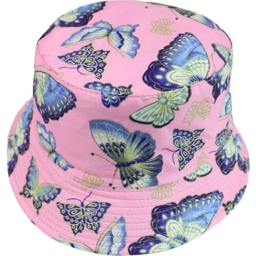 Men Women Bucket Hat Summer Cap Butterfly Print Hat Hip Hop Fishing Fisherman Hat Caps