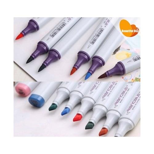 Qiancaile permanent Brush and Broad tip marker pen,you can choose colors