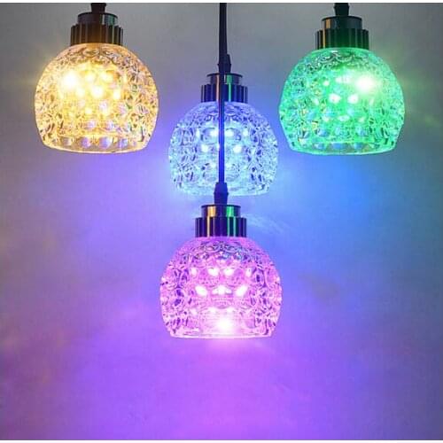 Pendant light bar led restaurant personality crystal restaurant Pendant lamp 1/3/4 Heads 220V