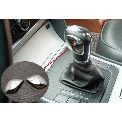 2pcs Stainless Steel Gear Shift Knob Sides Sticker Cover Trim For VW Volkswagen Passat B8 2015 2016 2017 AT