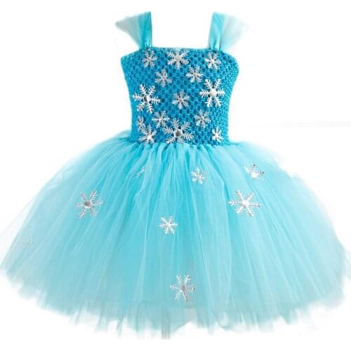 POSH DREAM Fancy 1-10y Baby Girl Princess Elsa Dress for Girls Clothing Wear Cosplay Snow Costume Halloween Christmas Party