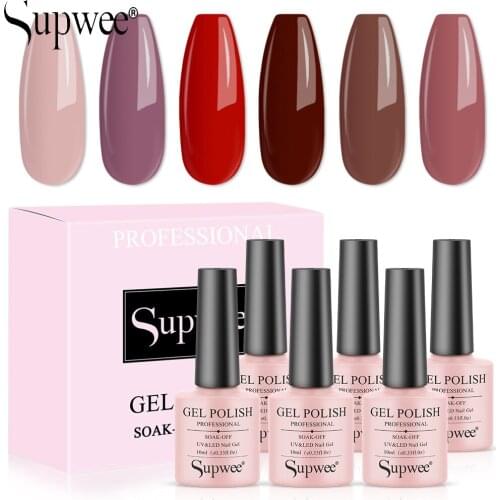 Supwee 10ML Milk Blue Matte Top Coat Color UV Nail Gel Polish Semi Permanent Soak Off UV LED Gel Nail Gel Nail Art DIY Design