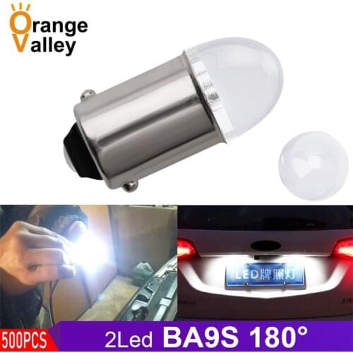500pcs T4W BA9S LED Blub 2 H6W LED For Car Rear Map light 2835 SMD White Auto Parking Reverse Lamp 6000K DC 12V 24V
