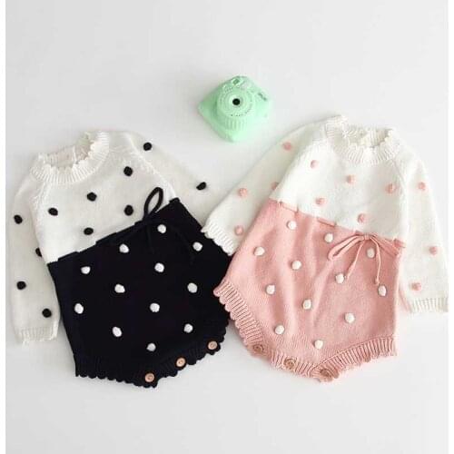 Newborn Baby Girls Boy Rompers Toddler Jumpsuit Girls Candy Color Knitted Baby Clothes Infant Boy Overall Children Outfit Autumn