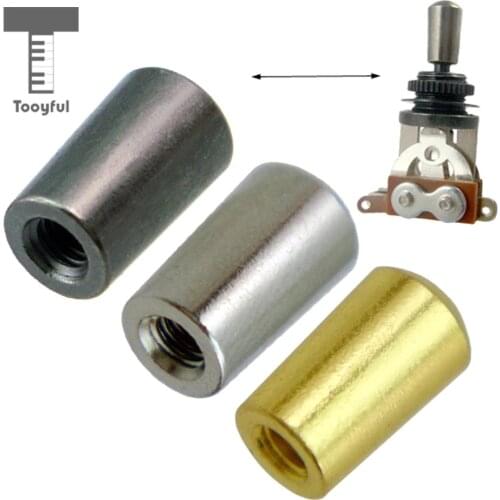 Tooyful 3Pcs Internal Thread 4mm Brass 3 Way Toggle Switch Knobs Cap Tip Button for LP Electric Guitar Parts Replacements