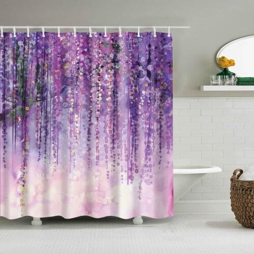Picturesque Plant Landscape Girl Print Shower curtain 180x200cm Waterproof Blackout Bath curtain for Shower room cortina
