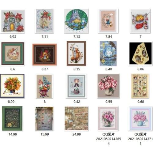 Rabbit and flowers choose Customized Embroidery Fairy Tale Stand Needlepoint Cross Stitch Patterns with 100% Cotton Flosses