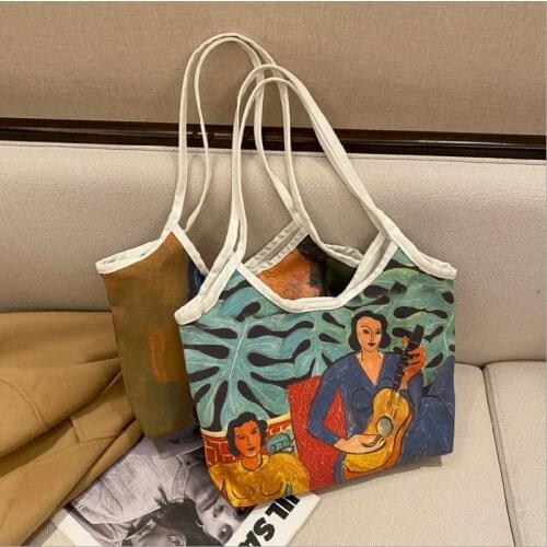 Female Tote Bag Fashion Oil Print Larger Capacity Canvas Bags New Design Shoulder Handbag Shopper Bags For Women Сумка Женская