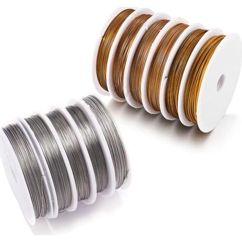 0.3mm-1.0mm Gold Silver Color Stainless Steel Wire Beaded lead Traction Wire Hand-shaped DIY Necklace Jewelry Making Accessories