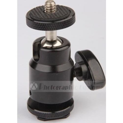 1/4 Screw mini tripod ball head ballhead flash hot shoe adapter holder for digital camera mini camcorder