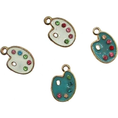 20pcs 10x15mm Paint Tray Painting Enamel Charms Oil Drop Zinc Alloy Floating Pendant Fashion Jewelry Accessories XL690