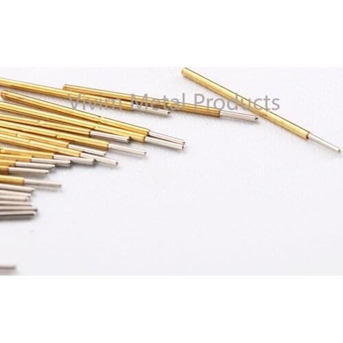 P50-J100PCS Metal Probe Needle Nickel Plated Round Head Long Electronic Test Pin Length 16.35mm Spring Test Probe Detection Tool
