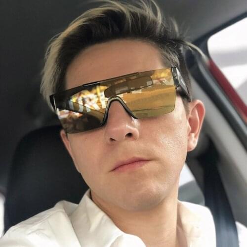 2020 Flat Top Oversize Square Sunglasses Women Fashion Retro Gradient Sun Glasses Men Tea Mirror Vintage Eyewear Shades UV400