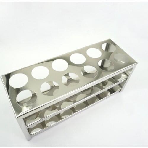 30mm Diam x 12 Holes Stainless Steel Test Tube Rack Holder Storage Lab Stand