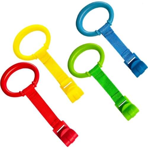 4pcs Infant Walking Assistant Pull Up Ring Children Cot Rings Baby Stand Up Pull Rings Multi-color Foldable Pendants Toys