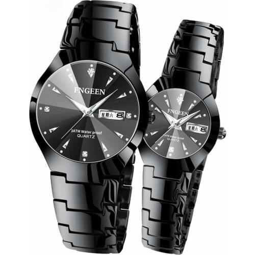 Fashion Casual Couple Watches Waterproof Steel Band Lovers Watches Simple Couple Watches Gifts for Men Women Wristwatches