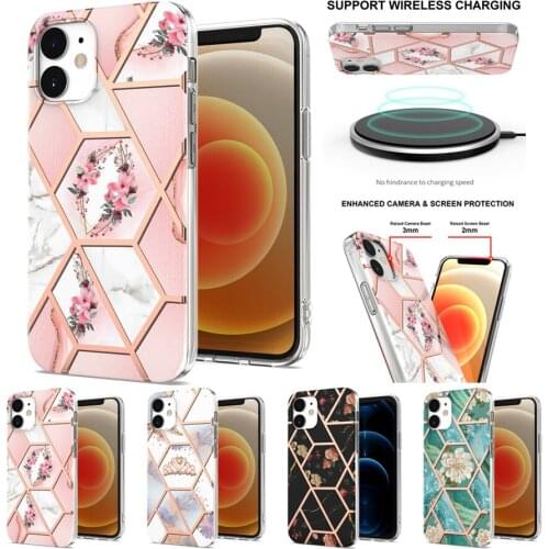Flower Mosaic Marble Case For iPhone 12 12 Pro 12 Pro Max 12 Mini 11 11 Pro 11 Pro Max SE 2020 X XS XR XS Max 8 8 Plus 7 7 Plus