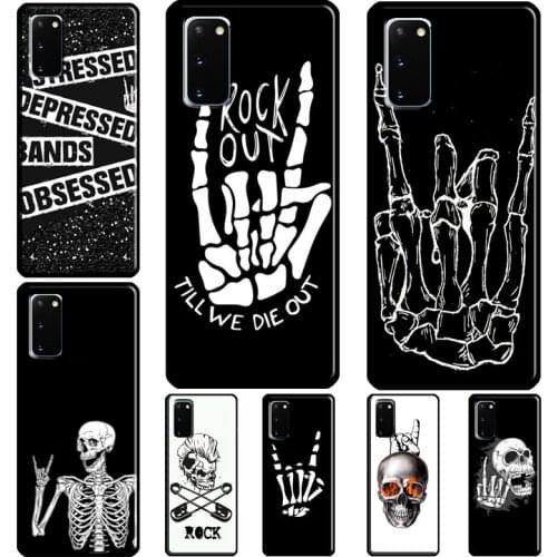 Rock Roll Skull Skeleton hands Coque For Samsung Galaxy Note 20 Ultra Note 10 Plus S20 FE S21 Ultra S8 S9 S10 Plus Case