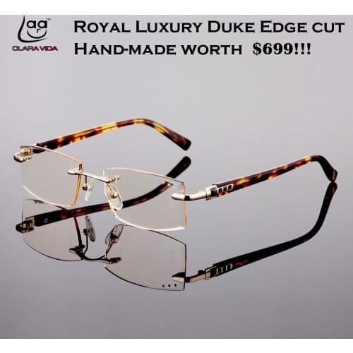 CLARA VIDA 2018 ROYAL LUXURY TITANIUM ALLOY HANDMADE MEN WOMEN UNISEX TINTED SHAPPED LENSES READING GLASSES +1 +2.5 +2 +2.5 TO 4
