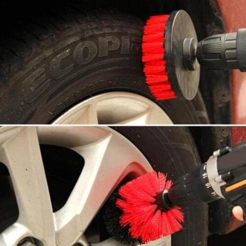 Electric Scrubber Brush Drill Brush Kit Plastic Round Cleaning Brush For Carpet Glass Car Tires Nylon Brushes Cleaning Brush Kit